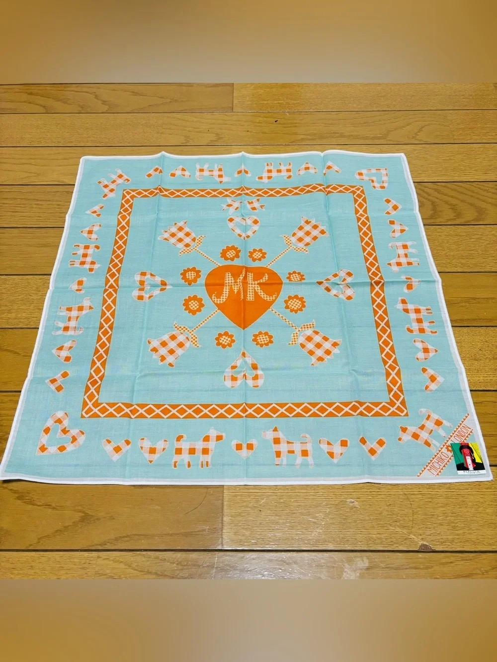Michiko London Multicolor 100% Cotton Handkerchief/Bandana/Scarf size 45cm 18”